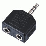 New 3.5mm Male Jack Headphone Splitter Adaptor 1x Stereo Plug to 2x Sockets 22