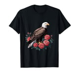 bald eagle rose vintage floral art T-Shirt