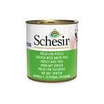 Schesir, Aliments humides pour Chiens Adultes au goût Poulet avec Pois, Filets en gelée Douce - Total 4,56 kg (16 boîtes de 285G)