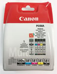 Canon PGI-580PGBKXL CLI-581C CLI-581M CLI-581Y CLI-581BK Original Ink Cartridges