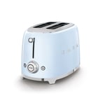 SMEG Grille Pain Toaster 2 Fentes 950W 3 Programmes Bleu Azur