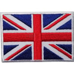 Uk Flag Embroidered Iron / Sew On Patch United Kingdom Badge Tra