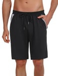 Wayleb Short Sport Homme Short Running Homme Short Sport Coton Homme Fitness Shorts Homme Running Homme Short Homme Coton Leger avec Poche Zippée