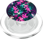 Fleurs tropicales avec feuilles vibrantes artistiques PopSockets PopGrip pour MagSafe