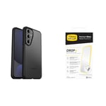 Otterbox Sleek Coque pour Samsung Galaxy S24 FE, Anti-Chute, testé Selon Les Normes Militaires, Transparent/Noir + Protecteur d'écran Premium Glass pour Galaxy S24 FE, Livré sans Emballage