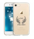 Coque Iphone 7 PLUS 8 PLUS love dreams ailes noir transparente