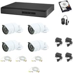 Housecurity - kit de surveillance vidéo dvr 8 canaux 4 caméras 5 mpx alimentation hd 1TB