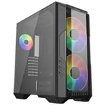 Cooler Master HAF 500 PC Case: Mid-Tower, 2 x 200mm Pre-Installed ARGB Fans for High-Volume Airflow, Rotatable 120mm GPU Fan, Versatile Cooling Options, Tempered Glass Side Panel, Removeable Top