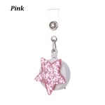 1pc Badge Holder Nurse Id Name Card Key Ring Pink