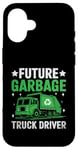 Coque pour iPhone 16 Future Garbage Truck Driver Déchets Collecteur de déchets Sanitation