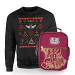 Harry Potter Hogwarts Sweatshirt & Bag Bundle - Black - Kids' - 11-12 Years - Noir