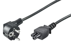 MicroConnect Strømkabel - IEC 60320 C5 til CEE 7/7 (hann) vinklet - 50 cm - svart