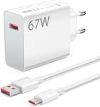 67w Chargeur Rapide Avec Câble Usb C 1m Pour Note 13 Pro 12 Pro 11 Pro,Chargeur Turbo Pour Xiaomi 14t 13t 13 Pro 13 12 Lite Note 12 12s 11s Poco X6 Pro X6 M6 Pro F6 Pro F5 X5 Pro X4 Gt[L3826]