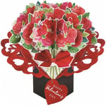 Second Nature Valentine's Day Pop Up Card - ‘Roses With Hearts on Flaps’