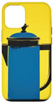 Coque pour iPhone 13 Cafetière jaune bleu rafraîchissement