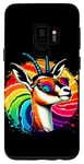 Coque pour Galaxy S9 Lunettes de soleil cool Tie Dye Gazelle Illustration Art graphique