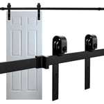 Hebitod Ferrure de porte coulissante - Kit complet avec roulettes et rail - 363 cm - Charge maximale : 200 kg - Système de porte coulissante - Accessoires de porte coulissante - Rectangulaire