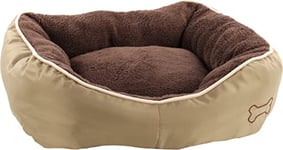 Flamingo Panier pour Chien Cuddly Plat Taupe - 48x37X7cm - Laver à la Main - Fond Anti-dérapant