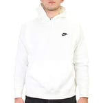 Nike M NSW Club Hoodie Po BB Hooded Long Sleeve Top Men's, White/White/Black, XXL