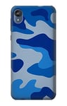 Army Blue Camo Camouflage Case Cover For Motorola Moto E6, Moto E (6th Gen)