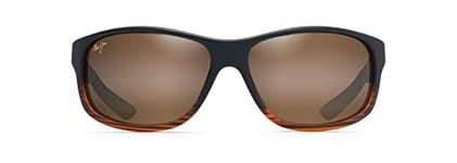 Maui Jim Unisex-Adult Kaiwi Channel Sunglasses, Dark Brown Stripe/Hcl Bronze Polarized, M