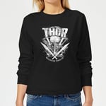 Sweat Femme Marvel - Thor Ragnarok - Logo du Marteau de Thor - Noir - M