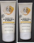 2 X The Body Shop Almond Milk & Honey Claming & Protecting Body Lotion - New