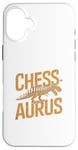 Coque pour iPhone 16 Plus Chessaurus Jeu d'échecs amusant Dinosaure T-Rex Joueur d'échecs