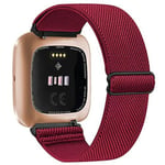 Elastiskt vävt ögleband för Fitbit Versa 3 2 Versa Lite-band Justerbart nylon sportklockarmband för Fitbit Sense-band Vinröd Wine Red Wine Red For Versa a little