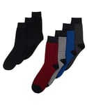 Jack & Jones Mens Jacseb 7 Pack Casual Socks - Red Cotton - One Size