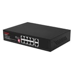 Labgear 8 Port Gigabit PoE Network Switch, 300m Range Unmanaged High-Speed Ethernet Splitter Hub with Extended Range, Desktop or Wall Mounted, Durable Metal Housing