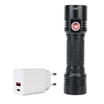 PNI Paquet de lampe de poche double en aluminium Adventure F200 avec LED, batterie 4000mAh, PD3.0, PPS et port USB-A, 30W