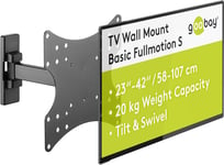 49713 Support Mural Tv Orientable Et Inclinable Pour Écrans 23-42 Pouces (58-107 Cm) Accroche Television Mural Charge Max. 20 Kg/Fixation Tele Avec Bras Pour Moniteur Vesa 75X75 Noir