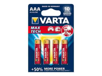 Varta Max Tech 04703 - Batteri 4 X Aaa - Alkaliskt