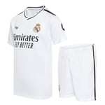 Real Madrid Home Kit Jersey and Shorts, Season 24/25, Bellingham, 14 Years, Replica Shirt with Official License