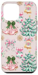 iPhone 12 Pro Max Pink Christmas Cowgirl Boots Xmas Trees Holiday Coquette Case