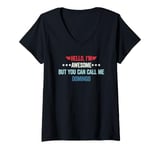 Womens Hello I'm Awesome But You Can Call Me Domingo V-Neck T-Shirt