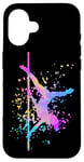 Coque pour iPhone 16 Poledance Bar Pole Dance Fitness Paint Splatters Femme