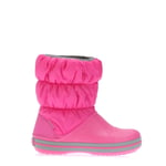 Girl's Crocs Kids Winter Puff Boots in Pink