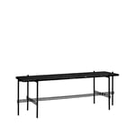 GUBI TS Console 1 console table Marble black, black lacquered stand