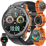 Montre Connectée Homme, Avec Appels Bluetooth Et Sms, 1,43"" Amoled Smartwatch Avec 123 Modes Sportifs 5atm Étanche, Tracker D'activité, Spo2, Sommeil, Fréquence Cardiaque, Pour Ios Android (Orange)