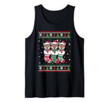 Ugly Xmas Sweater Coyote In Christmas Socks Tank Top