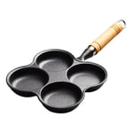 SOGA 4 Mold Multi-Portion Cast Iron Breakfast Fried Egg Pancake Omelet Fry Pan - Frying Pans - ZPai027