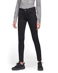 G-STAR RAW Women's Midge Zip Mid-Waist Skinny Jeans, Black (pitch black D05281-B964-A810), 27W / 36L