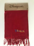 15⚜ Écharpe Disneyland Paris Couleur Rouge 100% Laine D'agneau Neuve Étiquette