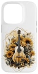 Coque pour iPhone 14 Pro Guitare acoustique Tournesol Musique Femmes Graphic