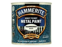 Hammerite Direct to Rust Hammered Finish Metal Paint White 250ml HMMHFW250