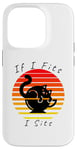 Coque pour iPhone 14 Pro If I fits I sits, Cat, Tea cup p, Cartoon Happy,