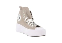 CONVERSE Chuck Taylor All Star Move Platform Sneaker, Wonder Stone White Black, 28.5 EU