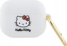 Apple Airpods Hello Kitty Silikon 3D Kitty Head (Hka23dkhsh) Hörlursfodral Vit